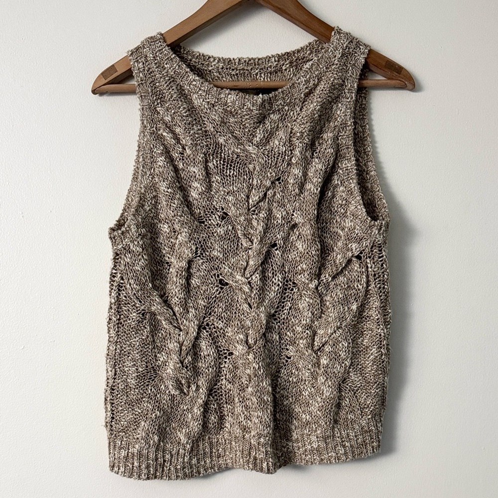 Enza Costa M Women’s Cable Knit Linen Blend Sweater Vest